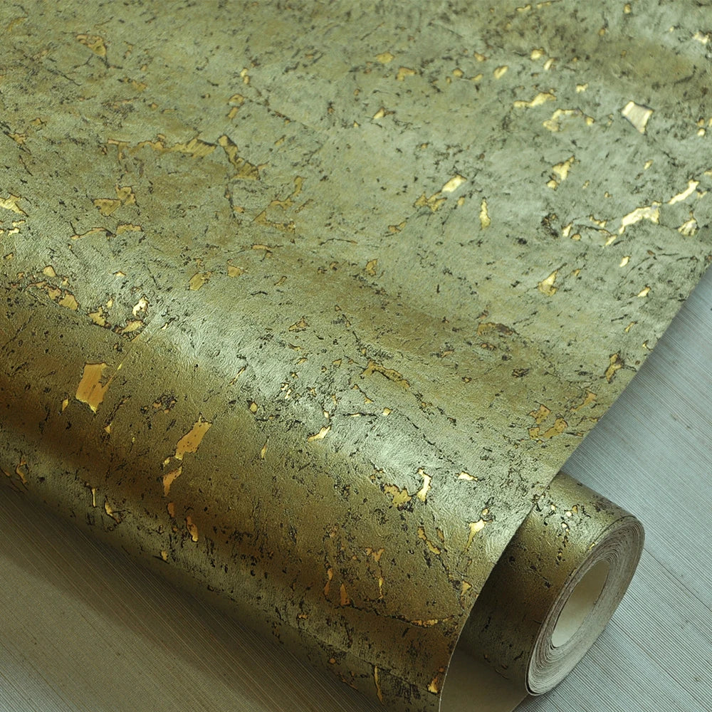 Mywind Free Sample Natural  Aspen Gold Bottom Harvest Gold Luxury 100% Material 3D Design Home Decor Cork Wallcoverings