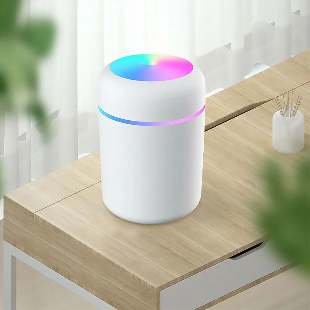 Multi-Function Car-Mounted Ultrasonic Humidifier with RGB Ambient Lighting and 300ml Aromatherapy Diffuser for Compact Spaces