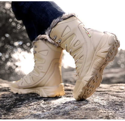 Winter Waterproof Men Boots Plush Super Warm Snow Boots Men Sneakers Ankle Boots Outdoor Men's Desert Boots Botas Hombre