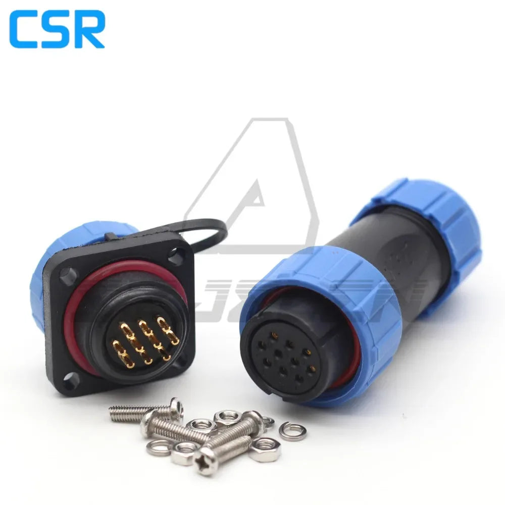 SP21 2/3/4/5/6/7/8/9/10/12 Pin IP68 Waterproof Connector Square Plastic Panel Mounting Connector Plug Female And Socket Male
