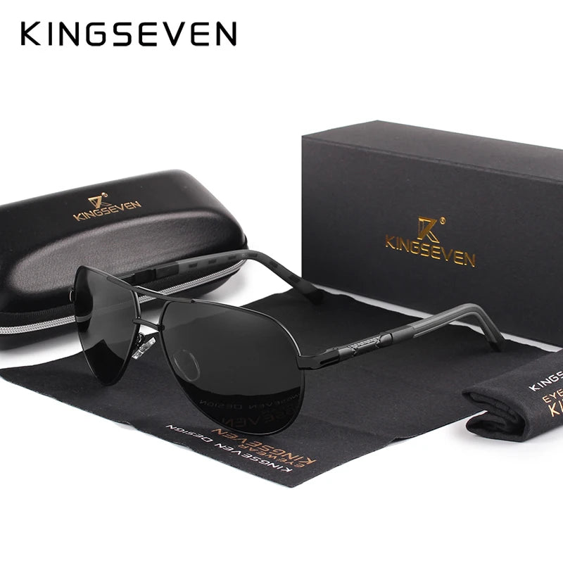 KINGSEVEN Aluminum Magnesium Men's Sunglasses Polarized Men Coating Mirror Glasses oculos Male Eyewear Accessories For Men K725
