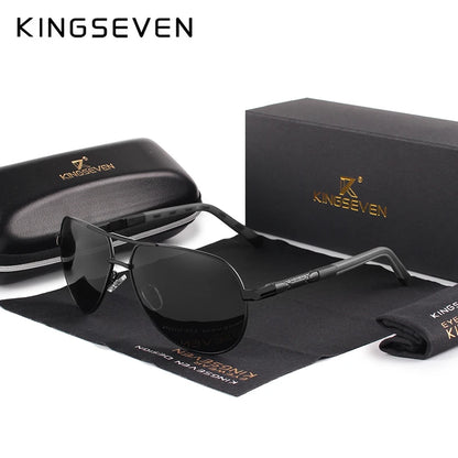 KINGSEVEN Aluminum Magnesium Men's Sunglasses Polarized Men Coating Mirror Glasses oculos Male Eyewear Accessories For Men K725