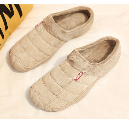New Men Slippers Winter Bottom Soft Home Shoe Cotton Thick Slippers Indoor Slip-On Slides Comfortable Shoe Slippers Plus Size