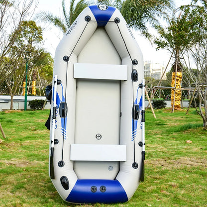 Solar Marine 3 Person 2.3 M Fishing Boat PVC Rowing Boats Air Mat Bottom Inflatable Pontoon Kayak Dinghies with Mount Bracket