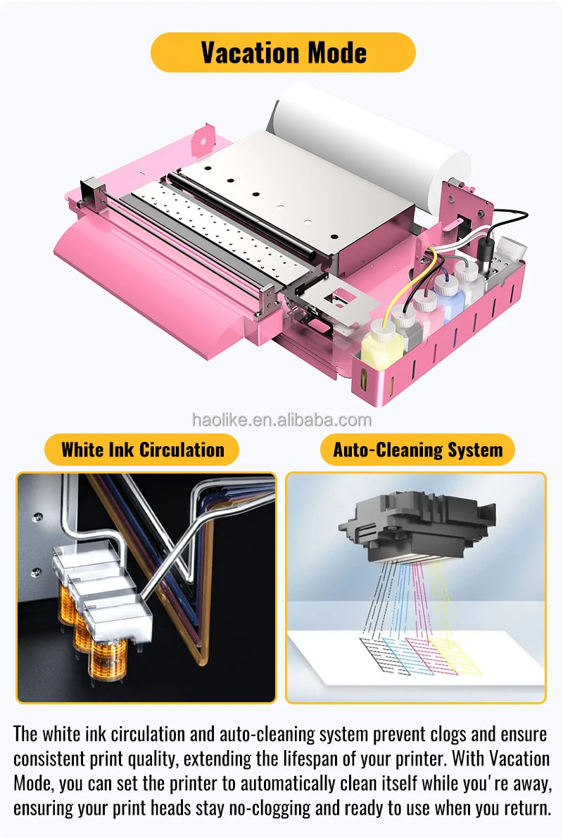 Free Shipping and Tax-free Haolic DTF Printer with XP600 Pink A3 13inch Digital T-shirt Printer Impresora Dtf for Small Business
