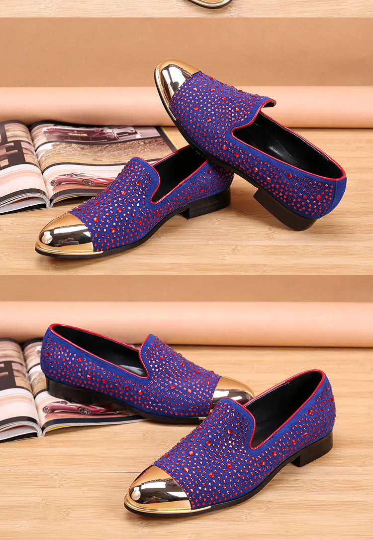 Autumn Metal Soup diamond COW LEATHER Luxurious Commercial affairs Customized Personality Party Socialize Shoes