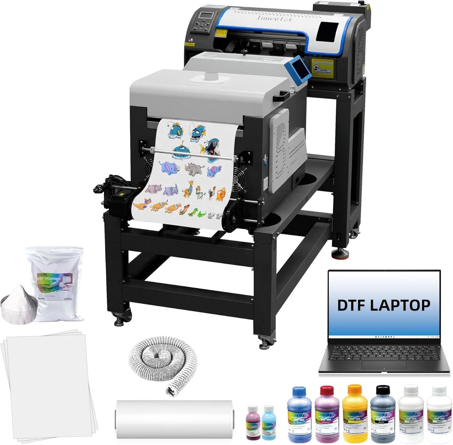 A3 XP600 Lancelot DTF Printing Machine with  Powder Shaker and Integrated All in One Bracket for Custom Tshirt  Heat Transfer