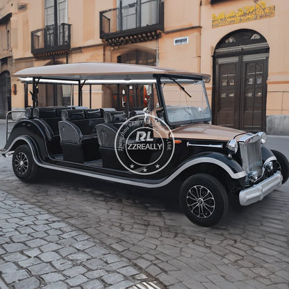 2025 Elegant Amusement Park 6 8 11 Passenger Sightseeing Electric Tourist Car Vintage Electric Sightseeing Car