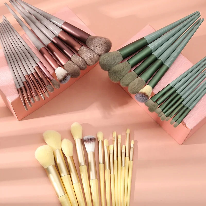Custom Logo 13pcs Makeup Brushes Set Foundation Powder Eye Shadows Makeup Brush with Cosmetic Storage Bag