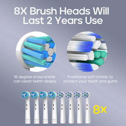 SEAGO Rotating Electric Toothbrush 30 Days Lasting Adults Smart Tooth Brush 8000 Strokes/Min 700mAh Lithium Battery IPX7 SG2603