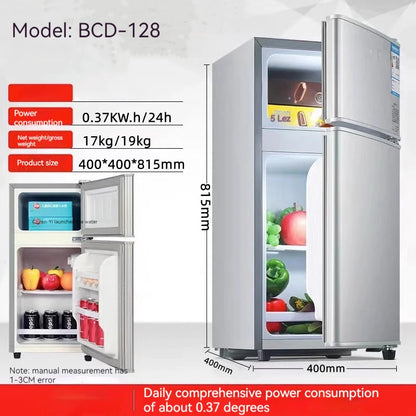 BCD-128 Cooling Fridge Household Top-freezer Double Door Fridges Refrigerator for Homes
