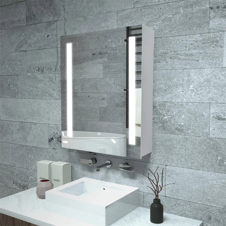 RTS Spot 1pcs Newest Arrival Bathroom Cabinet Touch Switch Anti-fog Medicine Cabinet LED Mirror Cabinet