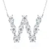 Pass Diamond Tester Letter C Multi Cut VVS Moissanite Necklace 925 Silver Platinum Plated Elegant Fine Jewelry Necklace