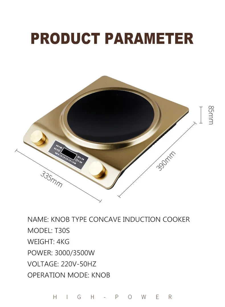 3000W Household Induction Cooker High-power Induction Cooking Stove Hot Pot Concave Cooking Machine
