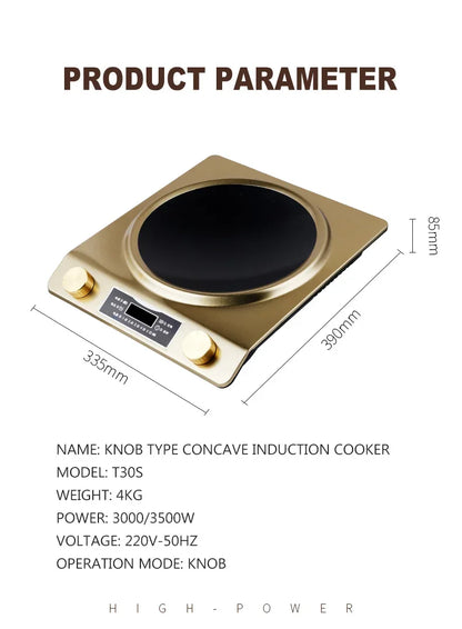 3000W Household Induction Cooker High-power Induction Cooking Stove Hot Pot Concave Cooking Machine