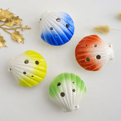 6 Hole Middle C Key Ocarina Shell Shape Ocarina Ceramics Material Musical Instruments