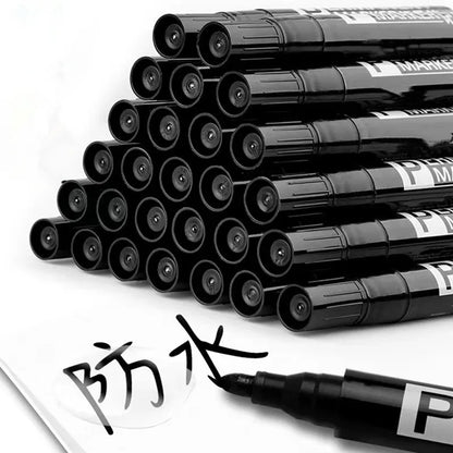 Non-Toxic Quick Drying Oil-Based Waterproof Permanent Paint CD Marker Pen Set Black Blue Red 0.5mm/1mm Tips 1.5mm Width for