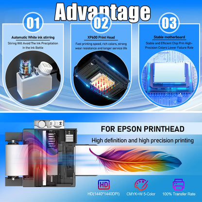 Colorsun New DIY Digital A4 XP600 Inkjet T-shirt Printing Machine Pet Film Transfer DTF Printer for T-shirts
