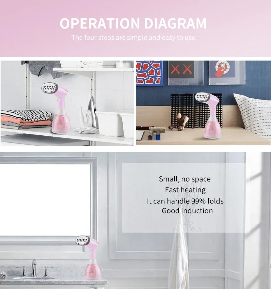 saengQ Handheld Garment Steamer 1500W Electric Household Fabric Steam Iron 280ml Portable Vertical Fast-Heat For Clothes Ironing