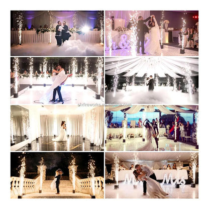 600W Wireless Remote Controlled DMX512 Cold Spark Effect Machine Electronic Dry Ice Fireworks Sparkler for Weddings and Events