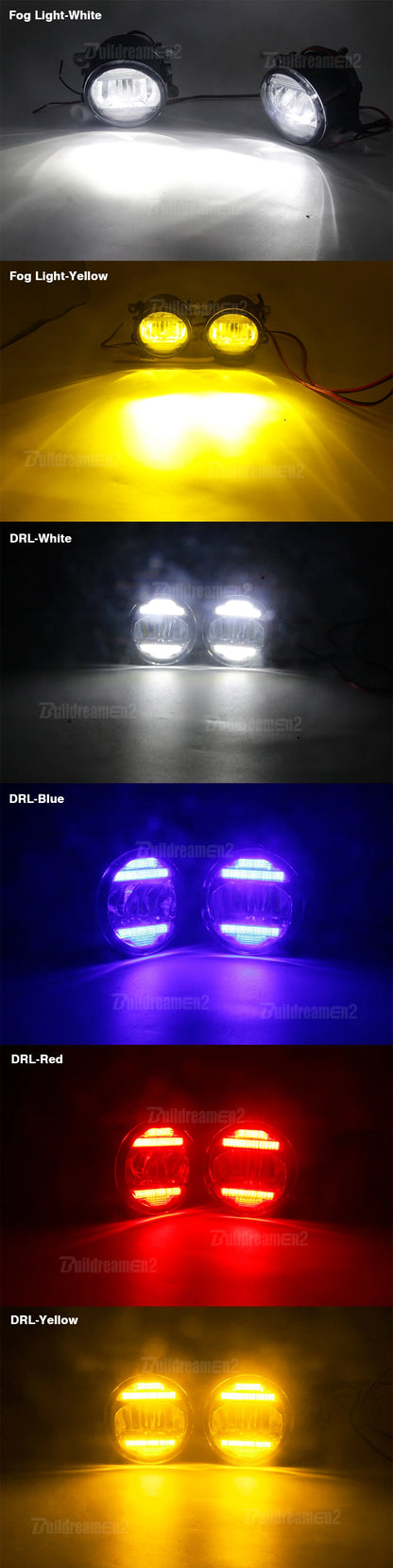 2IN1 Car Canbus LED Fog Light Accessories with Daytime Running Lamp DRL H11 For Citroen Jumper Jumpy 290 295 2015-2024