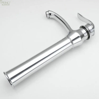 European Style Zinc Single Hole Single Handle Counter Top Metered Ceramic Valve Core Bathroom Tall Wash Basin Faucet
