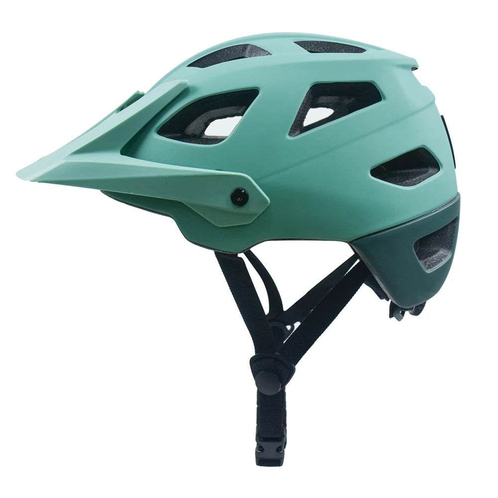 2025 NEW LA Bike Helmet with Visor Moutain Bike Helmet with Rear Light Rechargeable Intergrally-mold PC Shell Led Lights Helmet