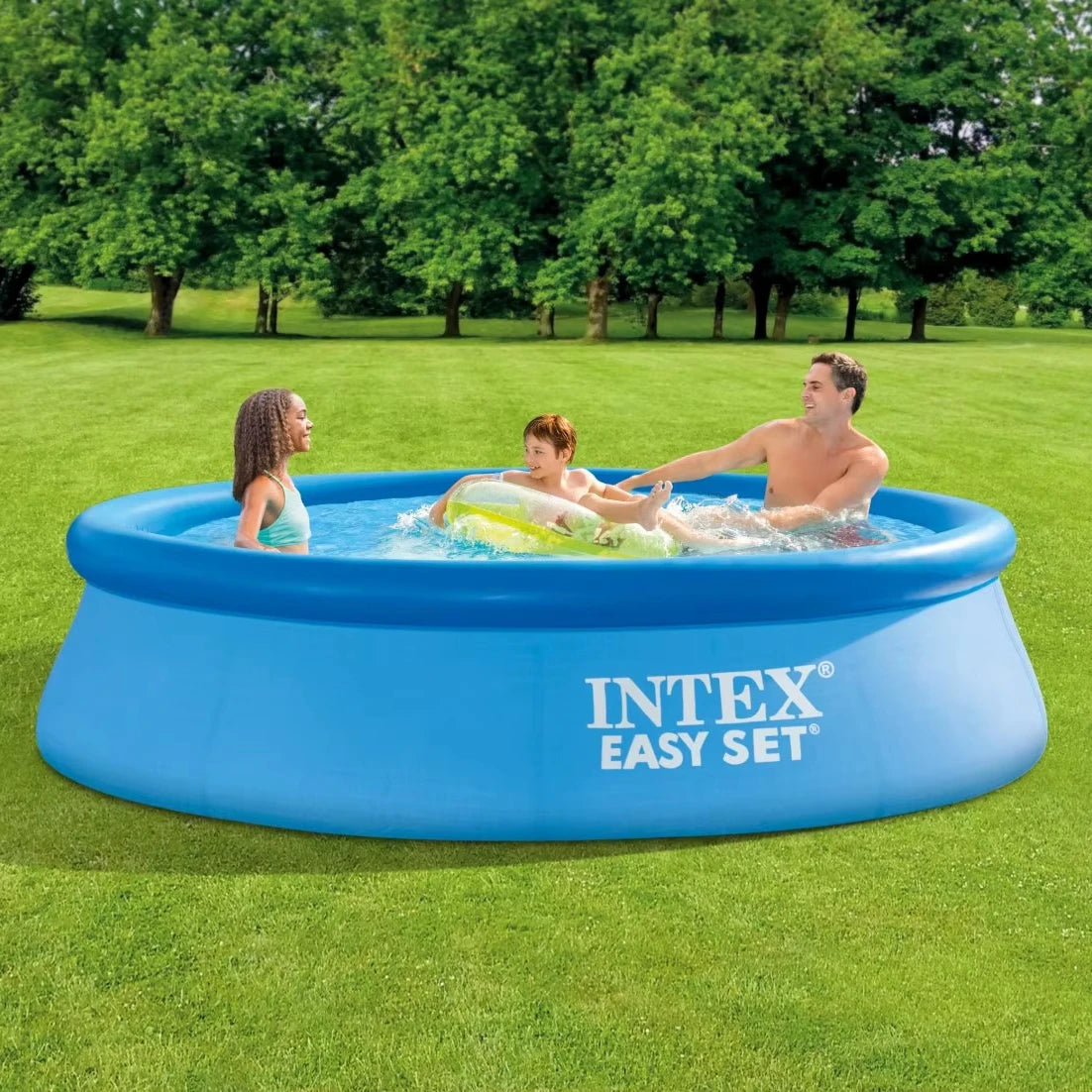 Intex 28120 Above Ground Pool Easy Set Inflatable Swimming Pool with Round Bracket for Adults and Children PVC Material