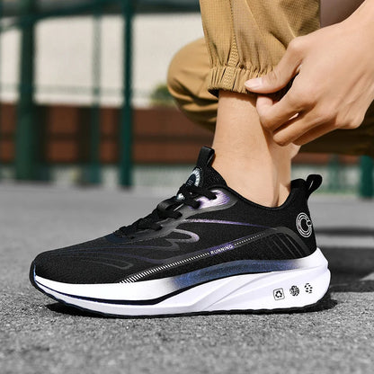 Premium Breathable Mesh Running Shoes Lightweight Carbon Fiber High-Traction Outsole US 13/ EU 47-48 Winter Anti-Slip Foam