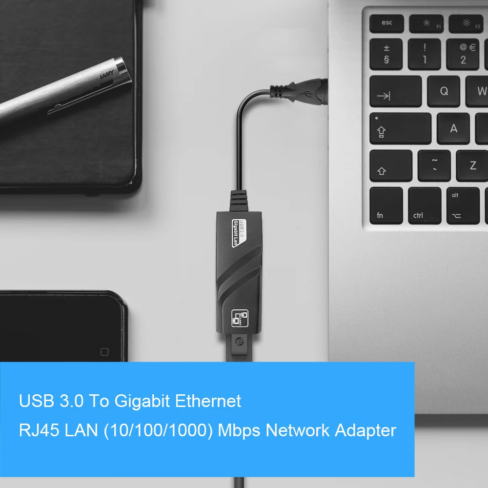1000Mbps USB3.0 To Rj45 Network Adapter RTL8153 Lan Ethernet Adapter 100/1000Mbps Network Card For Macbook Laptop Win10/11