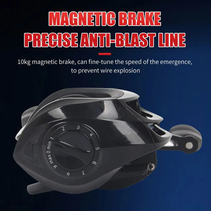Black Gold 18+1 Bearings Waterproof Sea Fishing Bait Casting Reel High Speed With Magnetic Fishing Reel
