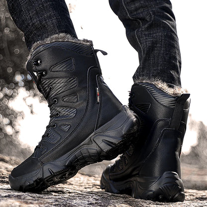 Winter Waterproof Men Boots Plush Super Warm Snow Boots Men Sneakers Ankle Boots Outdoor Men's Desert Boots Botas Hombre