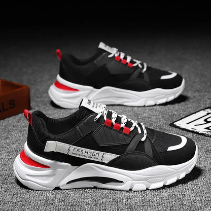 Hot Selling Spring New Versatile Thick Soled Men's Shoes with Breathable Leather Surface for Men's Sports Shoes