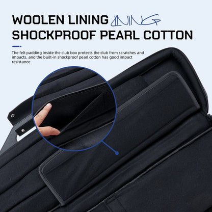 KONLLEN Billiard 7 Holes 3*4 Pool Cue Case Bag 3Butts 4Shafts Oxford Canvas Black/Blue 1/2 Rod Box 1.3kg