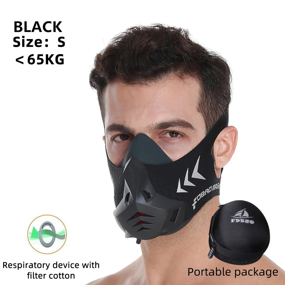 FDBRO MMA Cardio Workout 3.0 Running Resistance Elevation Endurance Mask for Fitness High Altitude Training Sports Mask
