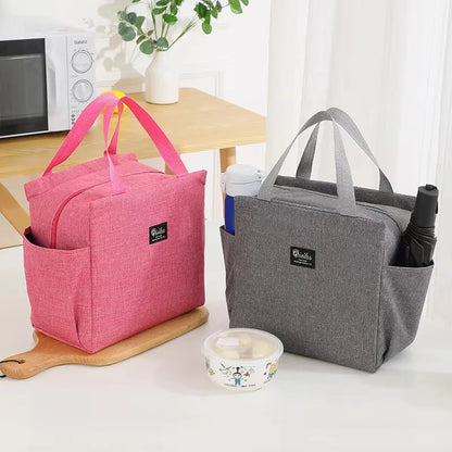 Double Pocket Insulated Bento Portable Cooler Bag Ice Pack Lunch Box Insulation Package Insulated Thermal Food Picnic Bags