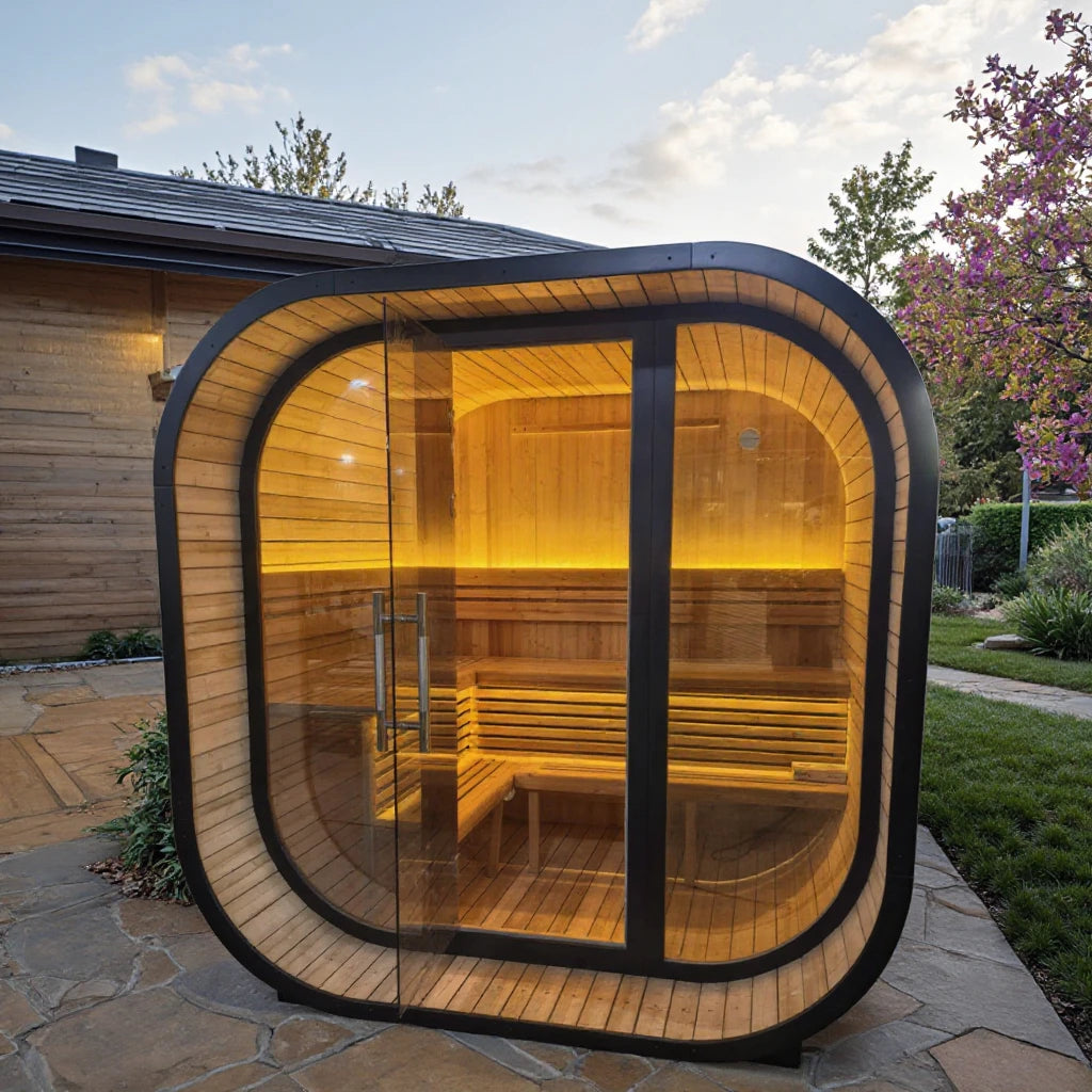 Value for Money American Warehouse Modern Style Steam Sauna Outdoor Garden Sauna Set of Sauna Accessories for 4 People