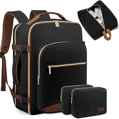 Cross-Border Color-Block Multi-Piece Set Oxford Waterproof Backpack Large Capacity for Business Trip Carry-On Luggage Laptop