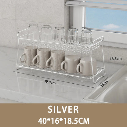 Multifunctional Countertop Stand Stainless Steel Home Storage Rack Mug Cosmetic Spice Organizer for Bathroom Kitchen Livingroom