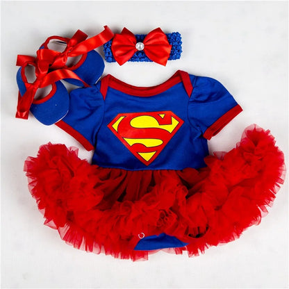 0-2Y 3pcs Girl Baby Summer Suit Novelty Costume Newborn Clothing Sets Bebe Dress Toddler Clothes Party Cosplay Gift 3 6 9 12 18M