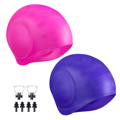 Custom Logo Printed Silicone Swim Cap with Ear Protection Eco-Friendly Unisex Design for Swimmers