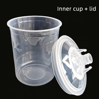 800ML  Spray Gun Disposable Gun Pot With Scale Plastic Transparent Paint Mixing Cup Disposable Measuring Cup With Adapter