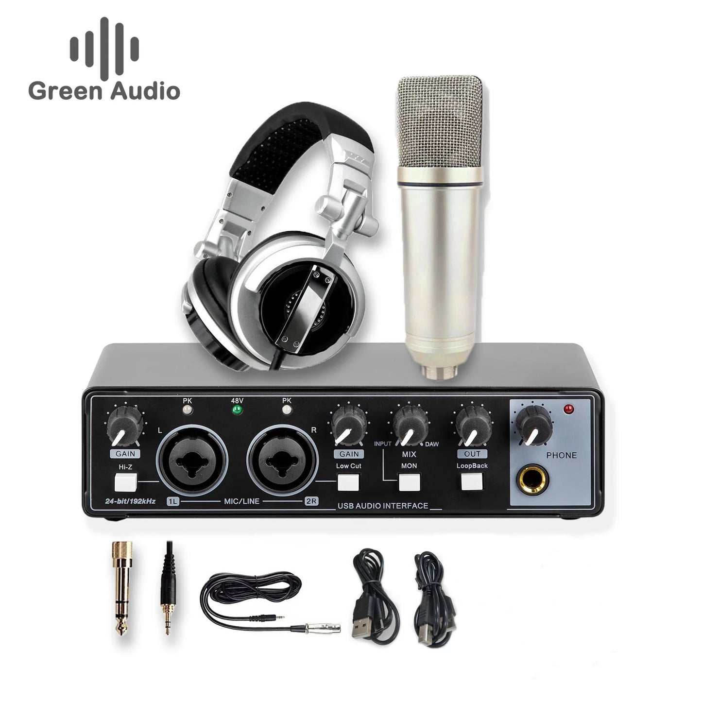 GAX-MD22P 2 in 2 Out Studio Recording Usb Audio Interface for Guitar