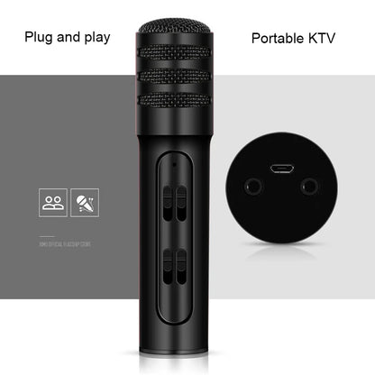 FREE Sample Professional BGN-C7 Dual Mobile Phone Karaoke Live Singing Microphone Built-in Sound Card Condenser Microphones