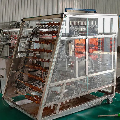 New Brazilian Greek Stainless Steel 304 Electric Chain Broiler Fully Automatic Rotating Indoor Outdoor BBQ Machine for Kebab