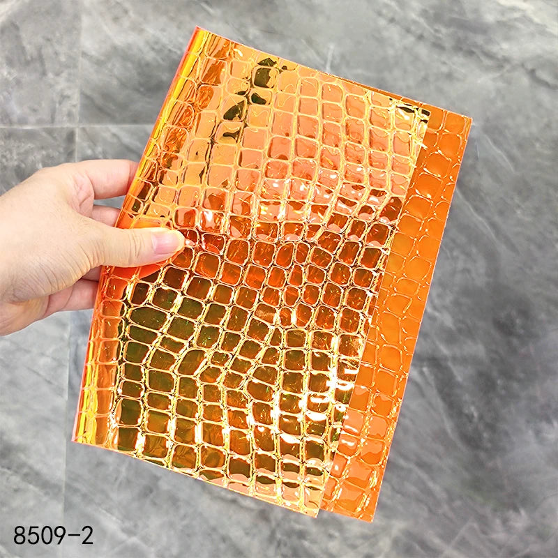 30cmx135cm Roll Holographic Stone Embossed Pattern Faux Leather Leatherette Fabric Synthetic Leather for  Making Bag Shoes Craft
