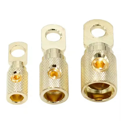 O-Type Gold-Plated Pure Copper Car Audio Crimp Terminal Modified Wire Power Supply Input Reducer Car Audio Amp Terminal Block