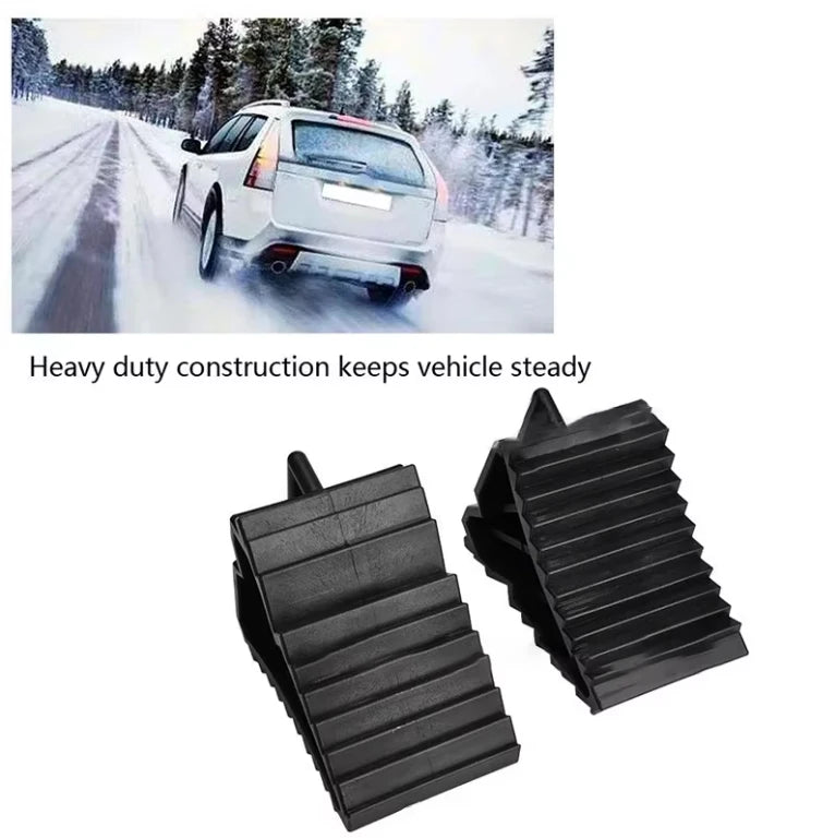 2pcs Car Truck RV/Tripper Wheel Alignment Tire Pad Rubber Slip Stopper Wheel Chocks Blocks Parking Equipment Trailers Campers