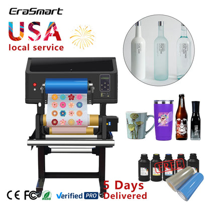 Erasmart Automatic UV Inkjet Stampante UV DTF A3 Roll UVDTF Printing Machine Dual XP600 Heads Sticker UV Printer Laminator
