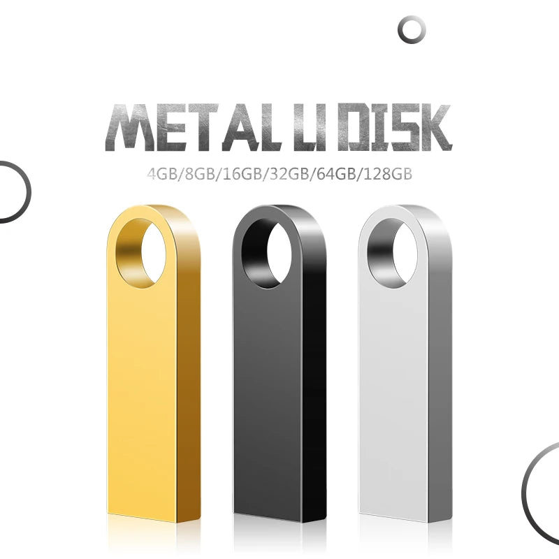 50PCS/lot Metal USB 2.0 Flash Drives 1GB 2GB 4GB Pendrive 8GB 16GB Pen Drive 32GB 64GB Memory USB Sticks 128MB 256MB Free LOGO